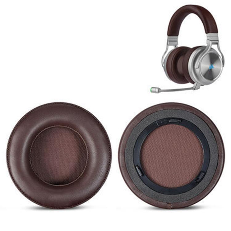 1 Pair Lambskin Replacement Earpads For Corsair Virtuoso RGB WIRELESS XT(Brown) by bashfashion