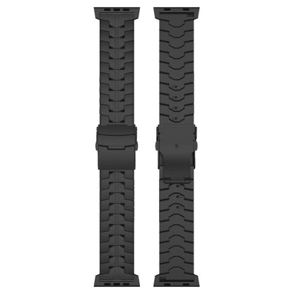 For Apple Watch 46mm / 49mm / 45mm / 44mm 26mm Quick Release Flat Buckle Titanium Alloy Watch Band(Black) by bashfashion