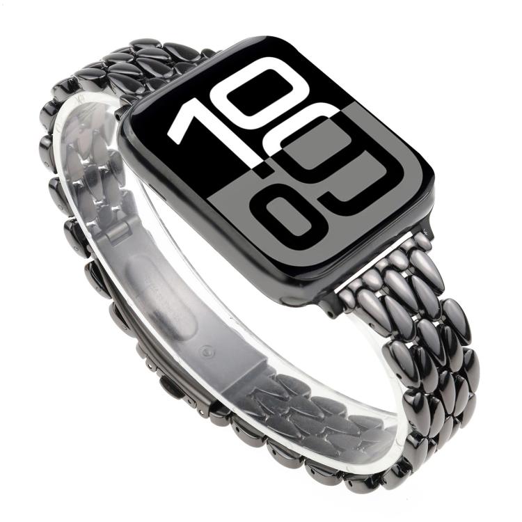 For Apple Watch 46mm / 49mm / 45mm / 44mm Water Drop Zinc Alloy Watch Band(Black) by bashfashion