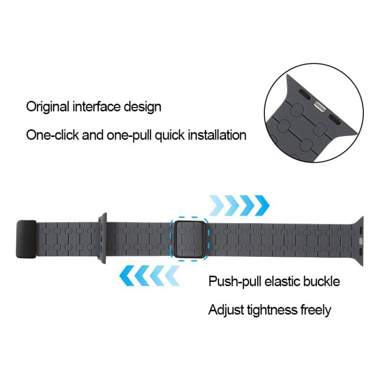 For Apple Watch 46mm / 49mm / 45mm / 44mm Magnetic Buckle Breathable Silicone Watch Band(Deep) by bashfashion