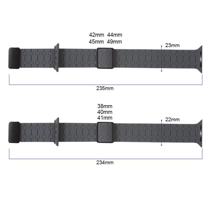 For Apple Watch 46mm / 49mm / 45mm / 44mm Magnetic Buckle Breathable Silicone Watch Band(Deep) by bashfashion