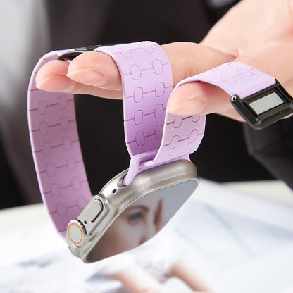 For Apple Watch 46mm / 49mm / 45mm / 44mm Magnetic Buckle Breathable Silicone Watch Band(Deep) by bashfashion