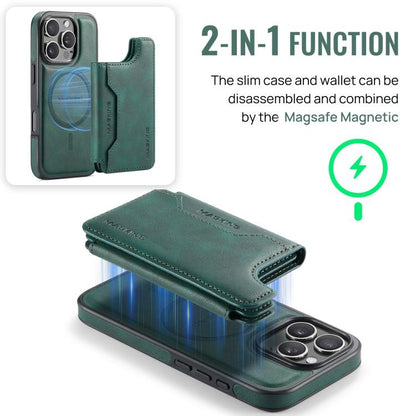 For iPhone 16 Pro MAGKING K3 Series MagSafe RFID Card Bag Detachable Phone Case(Green) by MAGKING