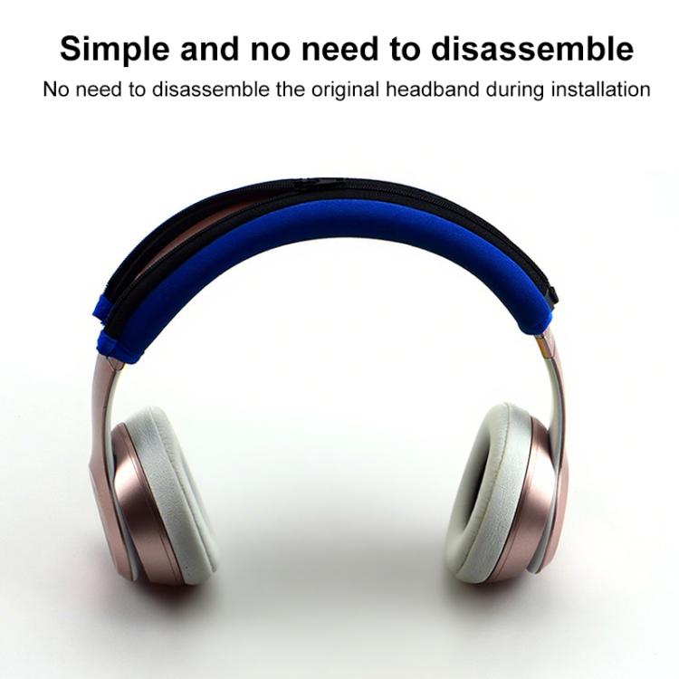 For Beats Solo3 / Solo2 Neoprene Zipper Headband Cushion Pad Replacement Parts(Blue) by bashfashion