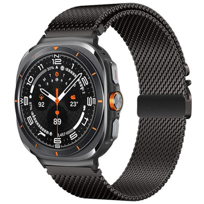 For Samsung Galaxy Watch Ultra / Ultra 2025 Umbrella Buckle Milanese Stainless Steel Watch Band(Black) by bashfashion