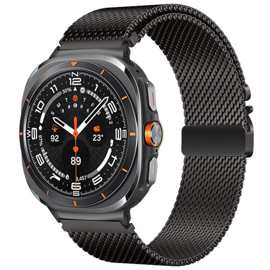 For Samsung Galaxy Watch Ultra / Ultra 2025 Umbrella Buckle Milanese Stainless Steel Watch Band(Black) by bashfashion