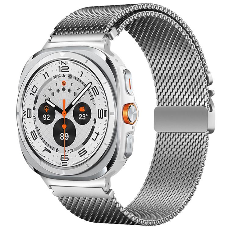 For Samsung Galaxy Watch Ultra / Ultra 2025 Umbrella Buckle Milanese Stainless Steel Watch Band(Silver) by bashfashion