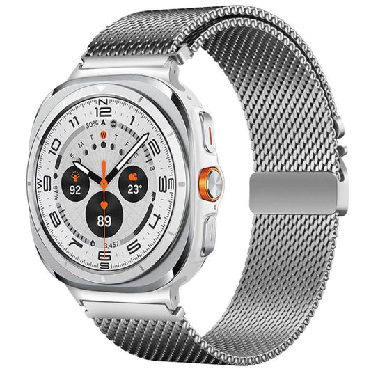 For Samsung Galaxy Watch Ultra / Ultra 2025 Umbrella Buckle Milanese Stainless Steel Watch Band(Silver) by bashfashion