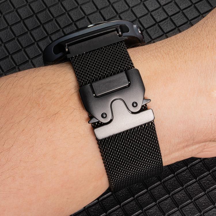 For Samsung Galaxy Watch Ultra / Ultra 2025 Umbrella Buckle Milanese Stainless Steel Watch Band(Black) by bashfashion