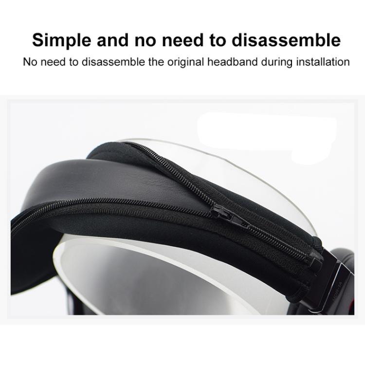 For Audio Technica ATH-MSR7 Neoprene Zipper Headband Cushion Pad Replacement Parts(Black) by bashfashion