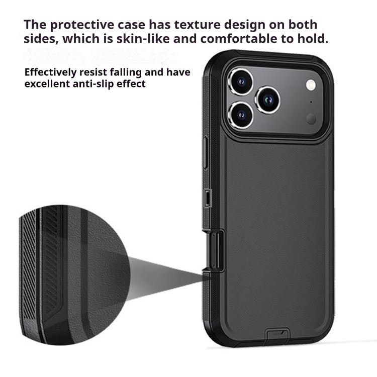 For iPhone 17 Kalebol Shockproof PC Hybrid TPU Phone Case with Back Clip(Black) by Kalebol