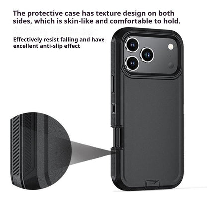 For iPhone 17 Kalebol Shockproof PC Hybrid TPU Phone Case with Back Clip(Black) by Kalebol