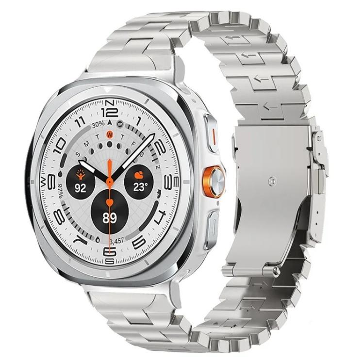 For Samsung Galaxy Watch Ultra 47mm / Ultra 2025 Butterfly Safety Buckle Titanium Alloy Watch Band(Silver) by bashfashion
