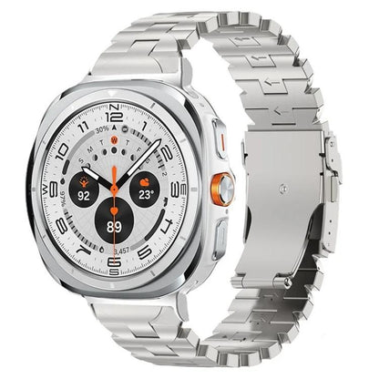 For Samsung Galaxy Watch Ultra 47mm / Ultra 2025 Butterfly Safety Buckle Titanium Alloy Watch Band(Silver) by bashfashion