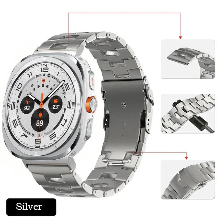For Samsung Galaxy Watch Ultra 47mm / Ultra 2025 Safety Buckle Titanium Alloy Watch Band(Silver) by bashfashion
