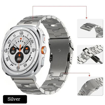 For Samsung Galaxy Watch Ultra 47mm / Ultra 2025 Safety Buckle Titanium Alloy Watch Band(Silver) by bashfashion