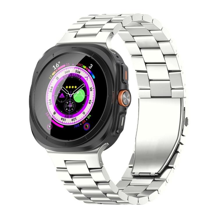 For Samsung Galaxy Watch Ultra / Ultra 2025 Three Beads Flat Buckle Titanium Alloy Watch Band(Titanium Color) by bashfashion