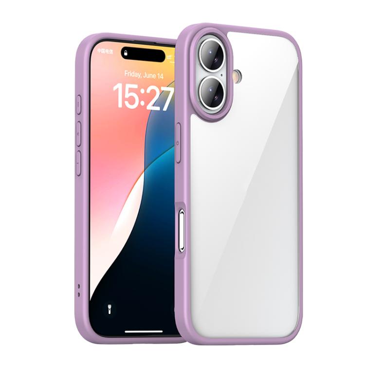 For iPhone 16 iPAKY Bright Color Series Shockproof PC+TPU Phone Case(Purple) by iPAKY