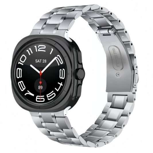 For Samsung Galaxy Watch Ultra / Ultra 2025 Five Beads Stainless Steel Metal Watch Band(Silver) by bashfashion