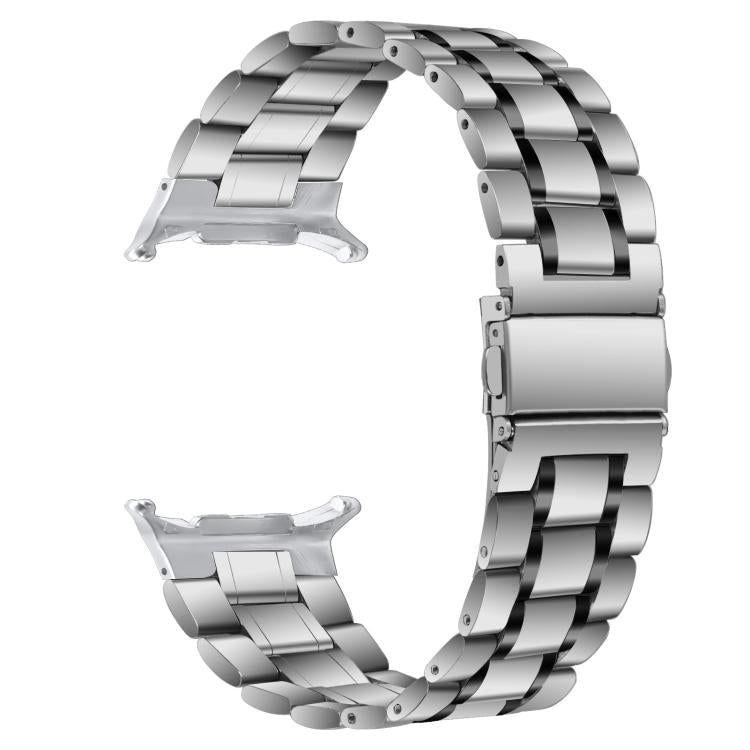 For Samsung Galaxy Watch Ultra / Ultra 2025 Five Beads Stainless Steel Metal Watch Band(Silver Black) by bashfashion
