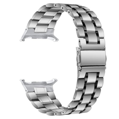 For Samsung Galaxy Watch Ultra / Ultra 2025 Five Beads Stainless Steel Metal Watch Band(Silver Black) by bashfashion