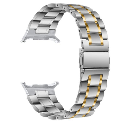 For Samsung Galaxy Watch Ultra / Ultra 2025 Five Beads Stainless Steel Metal Watch Band(Silver Gold) by bashfashion