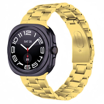 For Samsung Galaxy Watch Ultra / Ultra 2025 Five Beads Stainless Steel Metal Watch Band(Gold) by bashfashion