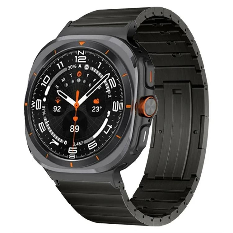 For Samsung Galaxy Watch Ultra / Ultra 2025 One Bead Side Slide Quick Release Buckle Titanium Alloy Watch Band(Black) by bashfashion