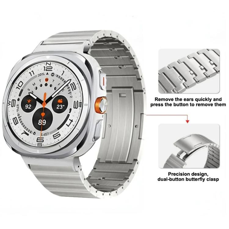 For Samsung Galaxy Watch Ultra / Ultra 2025 One Bead Side Slide Quick Release Buckle Titanium Alloy Watch Band(Black) by bashfashion