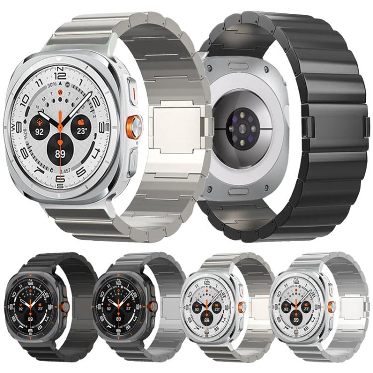 For Samsung Galaxy Watch Ultra / Ultra 2025 One Beads Magnetic Buckle Titanium Alloy Watch Band(Black) by bashfashion