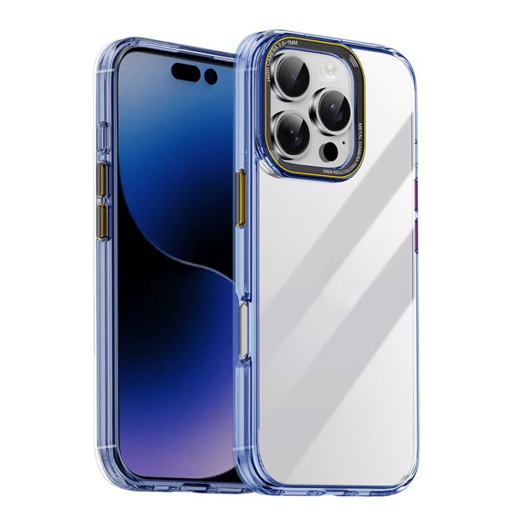 For iPhone 16 Pro Max iPAKY MG Series Transparent PC+TPU Phone Case(Transparent Blue) by iPAKY