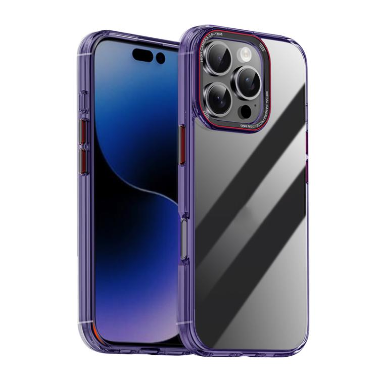 For iPhone 16 Pro Max iPAKY MG Series Transparent PC+TPU Phone Case(Transparent Purple) by iPAKY