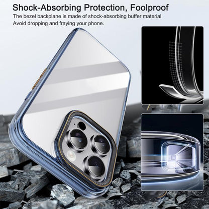 For iPhone 16 Pro iPAKY MG Series Transparent PC+TPU Phone Case(Transparent Blue) by iPAKY