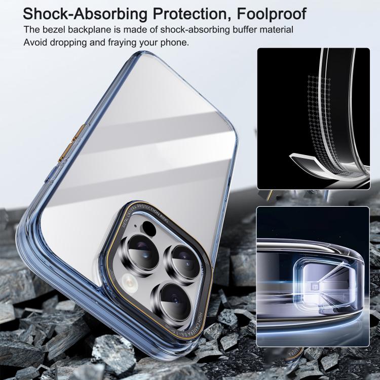 For iPhone 16 Plus iPAKY MG Series Transparent PC+TPU Phone Case(Transparent Black) by iPAKY