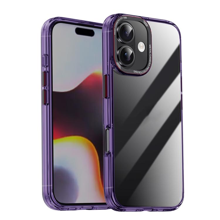 For iPhone 16 Plus iPAKY MG Series Transparent PC+TPU Phone Case(Transparent Purple) by iPAKY