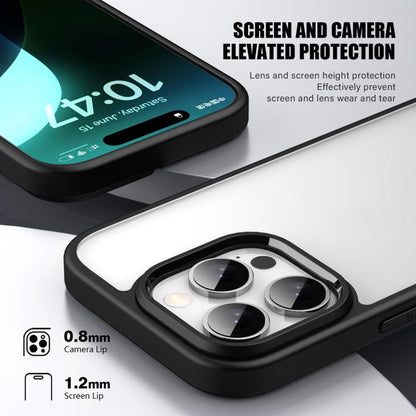 For iPhone 16 Pro iPAKY Bright Color Frosted Series Shockproof PC+TPU Phone Case(Black) by iPAKY