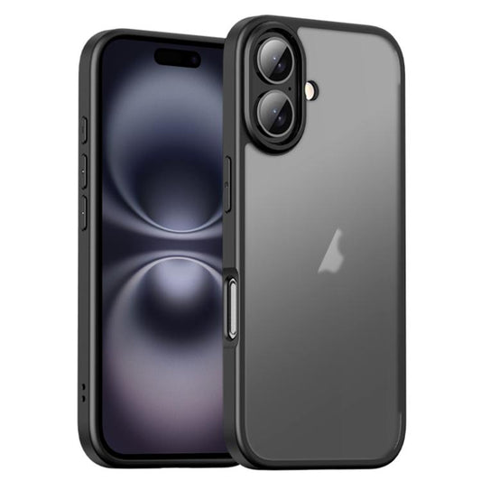For iPhone 16 Plus iPAKY Bright Color Frosted Series Shockproof PC+TPU Phone Case(Black) by iPAKY