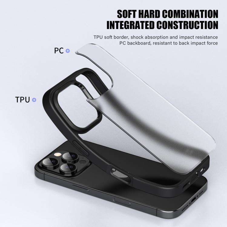 For iPhone 16 iPAKY Bright Color Frosted Series Shockproof PC+TPU Phone Case(Black) by iPAKY