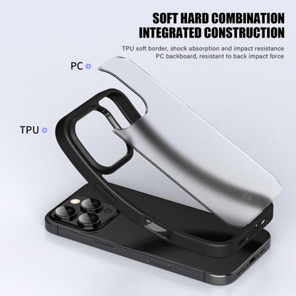 For iPhone 16 iPAKY Bright Color Frosted Series Shockproof PC+TPU Phone Case(Black) by iPAKY