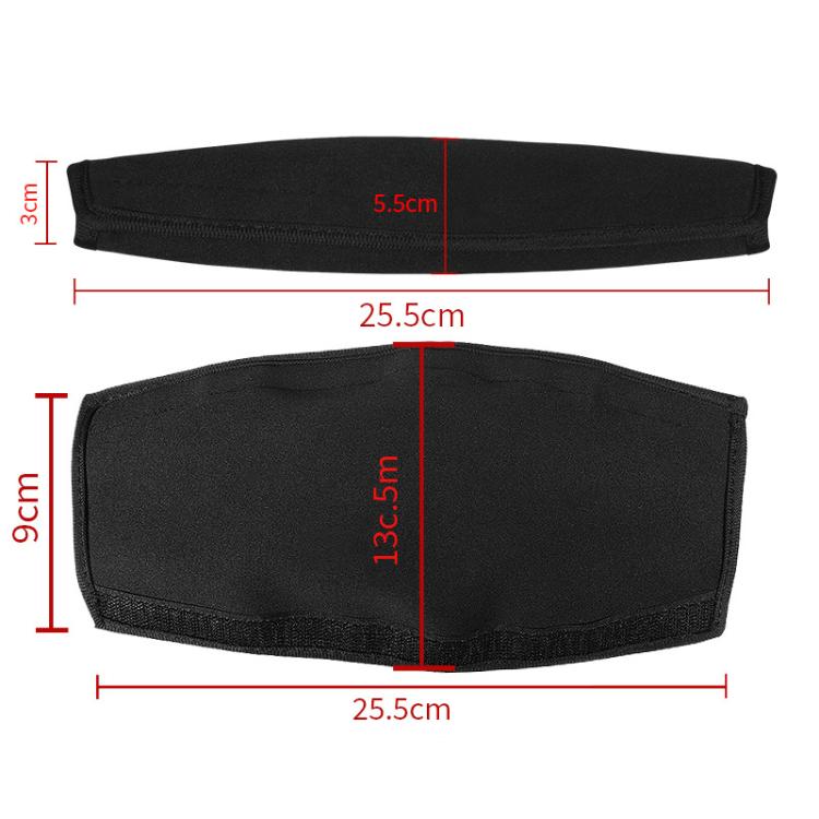 Elastic Cotton Cloth Headband Protective Cover, Size:Curved 25.5x13x9cm(Black) by bashfashion
