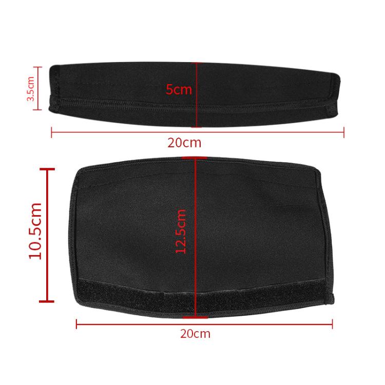 Elastic Cotton Cloth Headband Protective Cover, Size:Curved 20x12.5x10.5cm(Black) by bashfashion