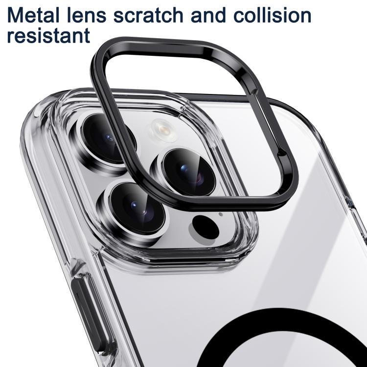 For iPhone 16 iPAKY Mingxing Series MagSafe Magnetic Shockproof PC+TPU Phone Case(Transparent + Titanium) by iPAKY