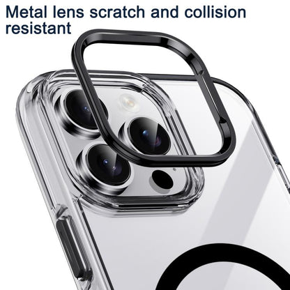 For iPhone 16 iPAKY Mingxing Series MagSafe Magnetic Shockproof PC+TPU Phone Case(Transparent + Titanium) by iPAKY