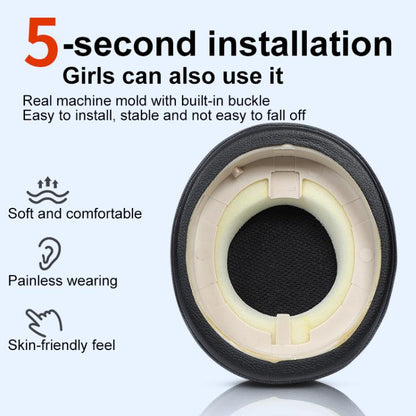 1 Pair Protein Leather Earpads For Jabra Evolve2 65 / Evolve2 40 SE / Elite 45H(Blue) by bashfashion