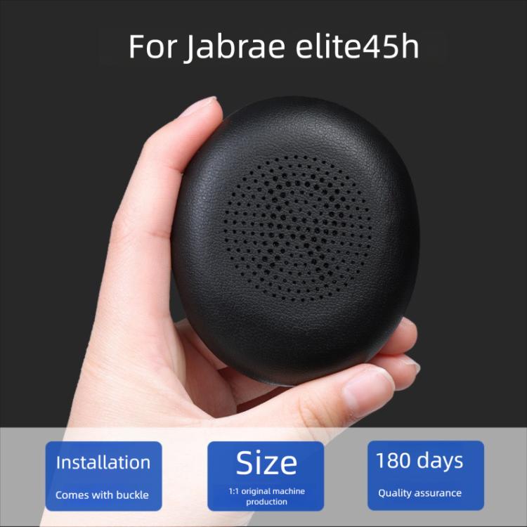 1 Pair Protein Leather Earpads For Jabra Evolve2 65 / Evolve2 40 SE / Elite 45H(Black) by bashfashion