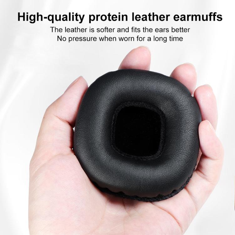 2pcs Protein Leather Replacement Earpads For Marshall Mid Bluetooth(Black with Snap-on) by bashfashion