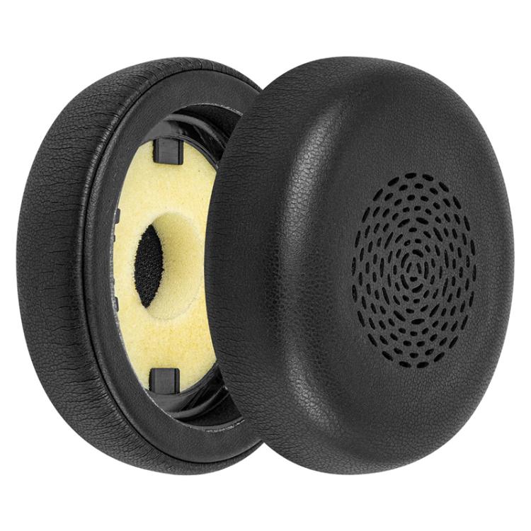 1 Pair Protein Leather Earpads For Jabra Evolve2 75(Black) by bashfashion