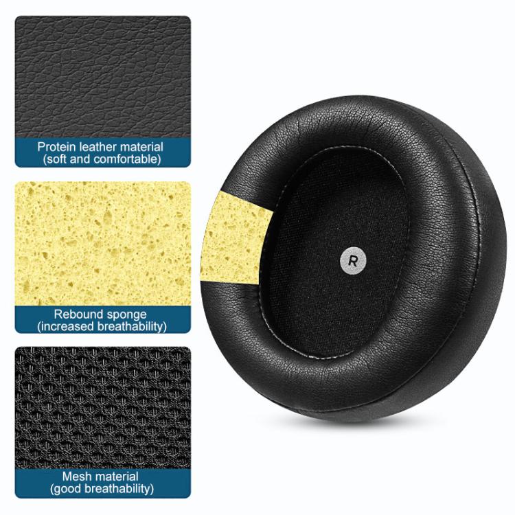 1 Pair Sponge Earmuffs Replacement Earpads For Audeze Maxwell, Model:Protein Leather(Black) by bashfashion