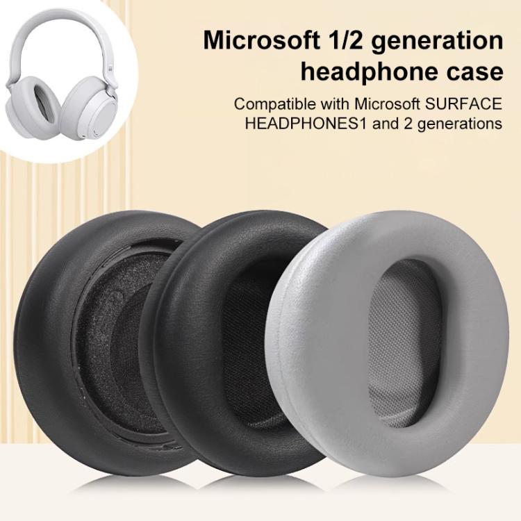 1 Pair Protein Leather Replacement Earpads For Microsoft Surface(Black) by bashfashion