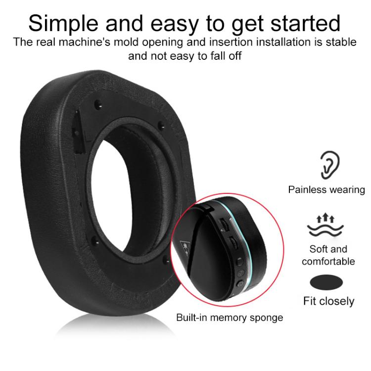 1 Pair Protein Leather Flannel Replacement Earpads For Turtle Beach Stealth 700 Gen 2(Black) by bashfashion